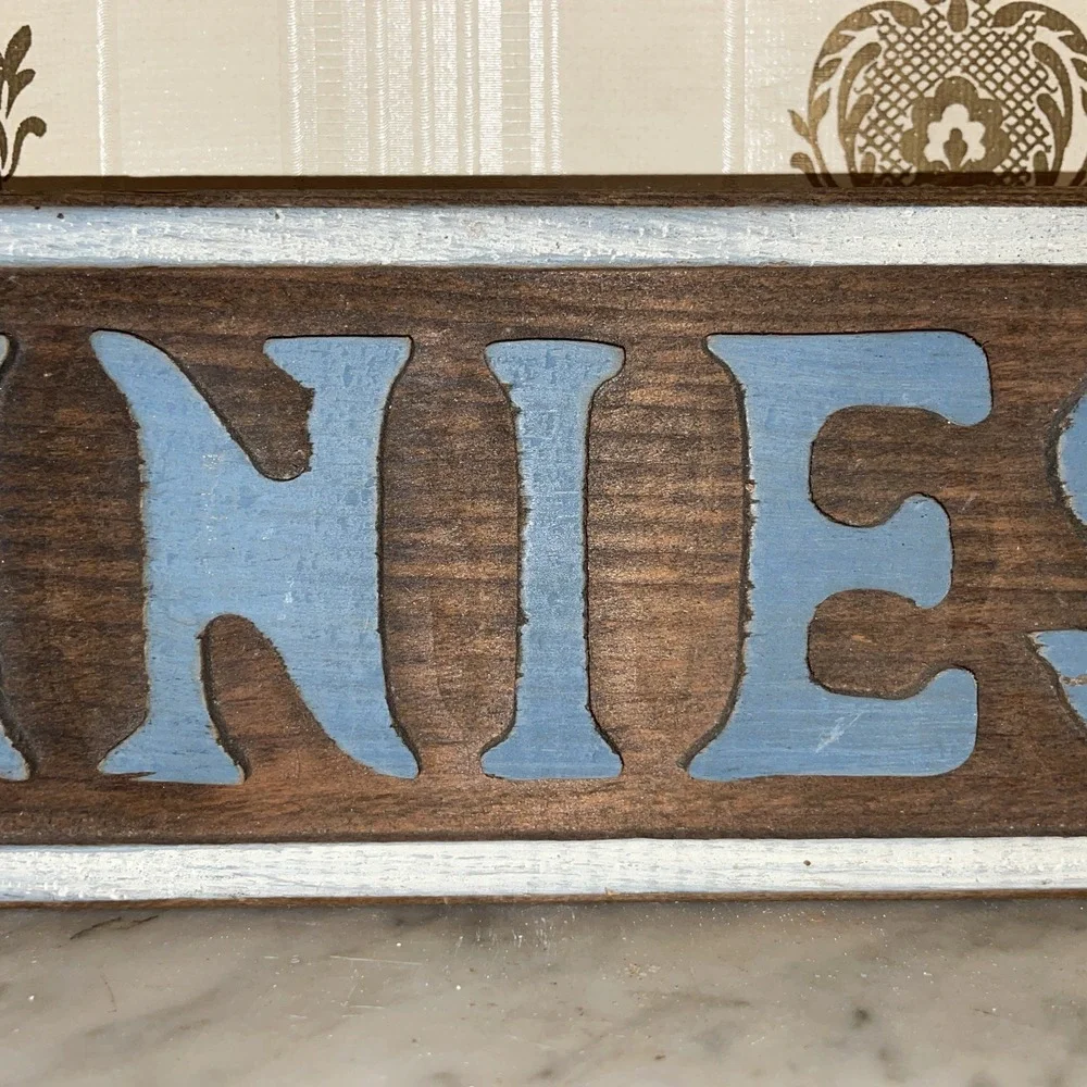 Handmade Wooden Painted Rustic Farmhouse Pet‎ Plaque Sign I Heart Love Bunnies